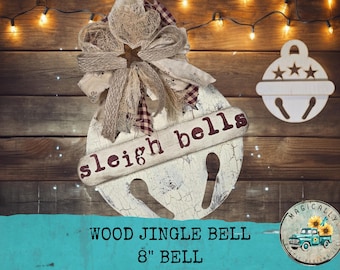 Rustic Wood Jingle Bell: Christmas Decor, DIY Wood Cutout, Farmhouse