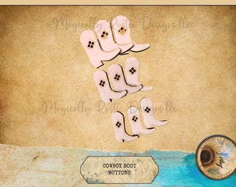 Cowboy Boot Buttons – 9 Pack | Craft Shapes | Farmhouse Bowl Fillers | DIY Country Decor