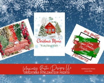 Christmas Sublimation Prints: Ready to Press T-Shirt Designs