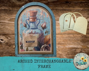 Arched Interchangeable Frame, Maple Wood, Unfinished DIY Crafts