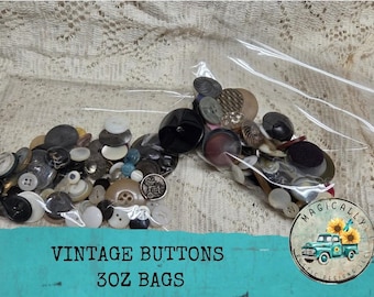 Vintage Buttons for Crafting, Sewing and Journals