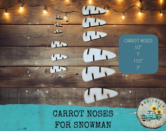 Wood Carrot Noses - Set of 12- Snowman Noses