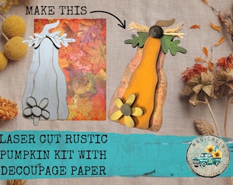 Rustic Maple Wood Pumpkin Kit: Fall DIY Craft