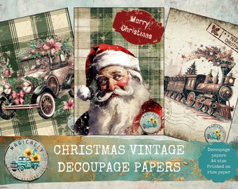 Christmas Vintage Decoupage Paper:  Rice Paper for Scrapbooking and Journals