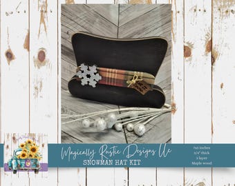 Snowman Hat Wood Kit: Unfinished DIY Christmas Decor