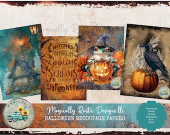 Halloween Decoupage Rice Paper: DIY Crafts, Scrapbooking, Journal papers, Craft projects