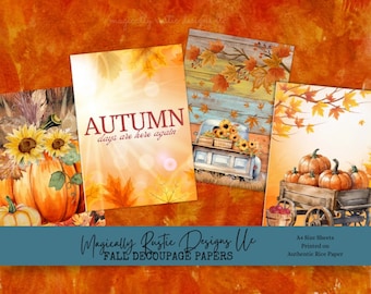 Fall Decoupage Rice Paper: Autumn DIY Craft Supplies (A4)