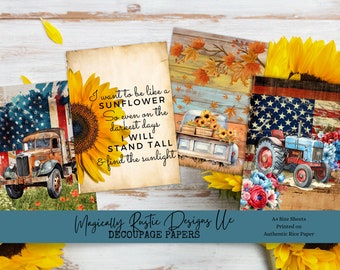 Florals Decoupage Paper: Rustic DIY Rice Paper