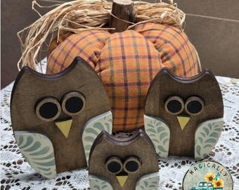 Rustic Wood Owl DIY Crafting Kit: Fall Decor, Farmhouse Style