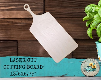 Maple Cutting Board Blank: Laser Cut DIY Crafting Board (13.5"x5.75"x1/4")