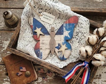DIY Patriotic Butterfly Craft Kit – 8" Maple Wood USA 250th Anniversary Decor