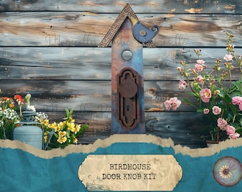 Birdhouse Knob Craft Kit - Laser Cut Maple Wood - DIY Rustic, Spring Crafts