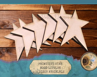 Wood Primitive Stars – 6 Pack |  Craft Shapes | Farmhouse Bowl Fillers | DIY Country Decor | Littles