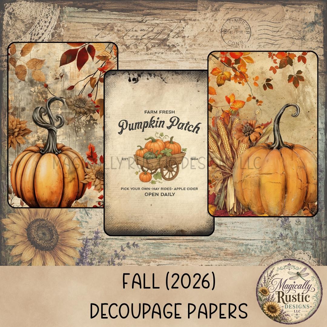 Fall Decoupage Papers 2026, Scrapbook Sheets, Card Making Supplies, DIY ...