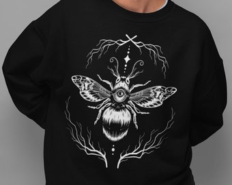 Witchy Bumble Bee Sweatshirt: Gothic Moth Graphic Tee