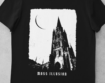 Mass Illusion T-Shirt: Occult Church, Anti Religion Design