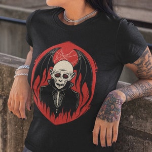 Vampire Shirt Gothic Punk T-Shirt Dracula Vampire T Shirt Halloween Shirt Spooky Tee Horror Fan TShirt Gothic Shirt Halloween Vampire Bloody