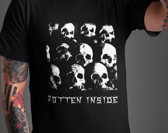 Rotten Inside Skull T-Shirt: Dark Goth Grunge Tee