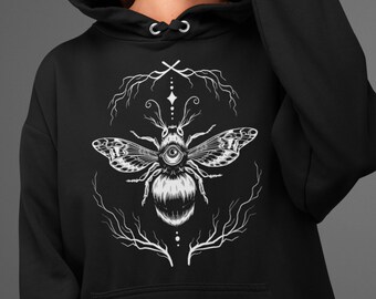 Witchy Bumble Bee Moth Hoodie - Gothic Unisex Clothing
