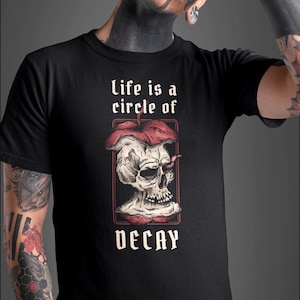 Apple Skull Shirt - Gothic Shirt Dark Macabre Art Grunge Goth Clothing Dark Academia Memento Mori Emo Clothing Death Decay Circle Of Life