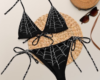 Bikini reciclado de telaraña: traje de baño gótico alternativo