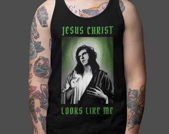 Jesus Christus sieht aus wie ich Unisex Tank Top - Peter Steele Shirt Gothic Kleidung Typ O Negative Shirt Goth TShirt Lustiges Jesus Christus Tanktop