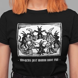 Funny Witch T-Shirt Medieval Wicca Clothing Satan TShirt Fun Shirt Witchcraft Dark Occult Shirt For Woman Witchy Gothic Shirt Goth Clothing