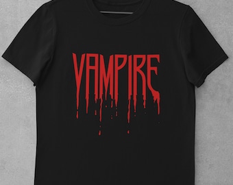 Vampyr-T-shirt: Gotisk skräcktröja, läskig Halloween-tröja