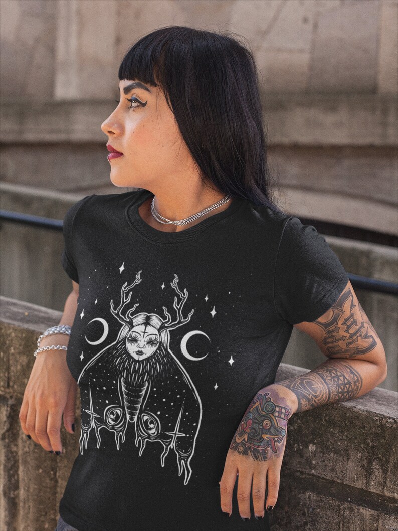 Gothic Moth T-Shirt: Witchy Dark Academia Tee image 6