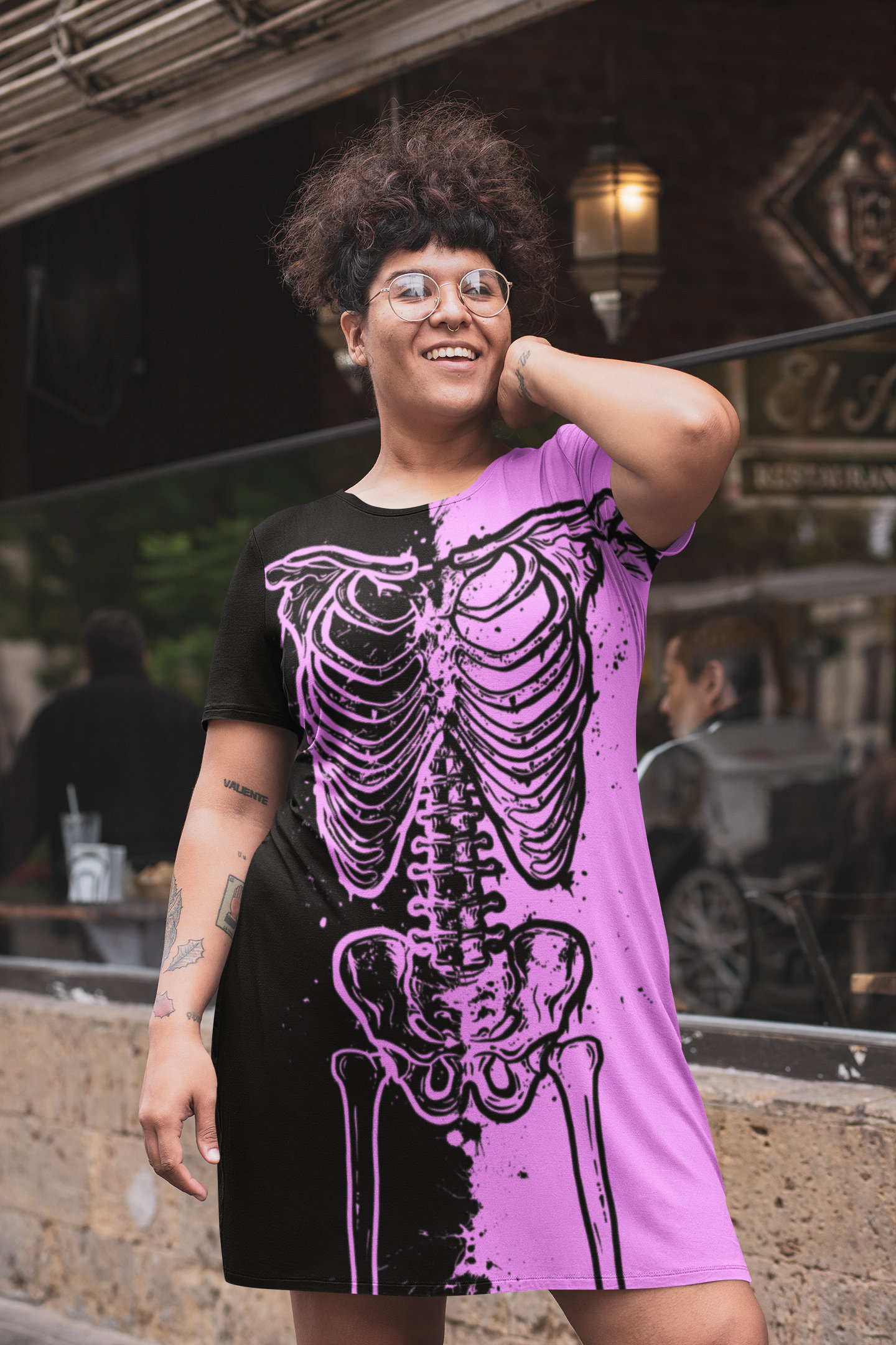 pink skeleton dress Queen of Sparkles Pink Skeleton sequin dress