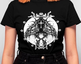 Goth Moth T-Shirt: Coffin Design, Witchy Gothic Tee