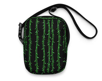 Green Thorn Crossbody Bag: Gothic Doom Metal Messenger Bag