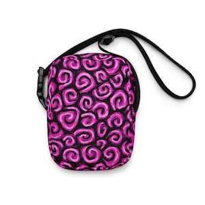 Gothic Crossbody Tasche Alltags Gothic Tasche Swirly Muster Tasche Pastel Goth Tasche für Frauen Gruselige Goth Geldbörse Witchy Tasche Rosa Ästhetische Tasche