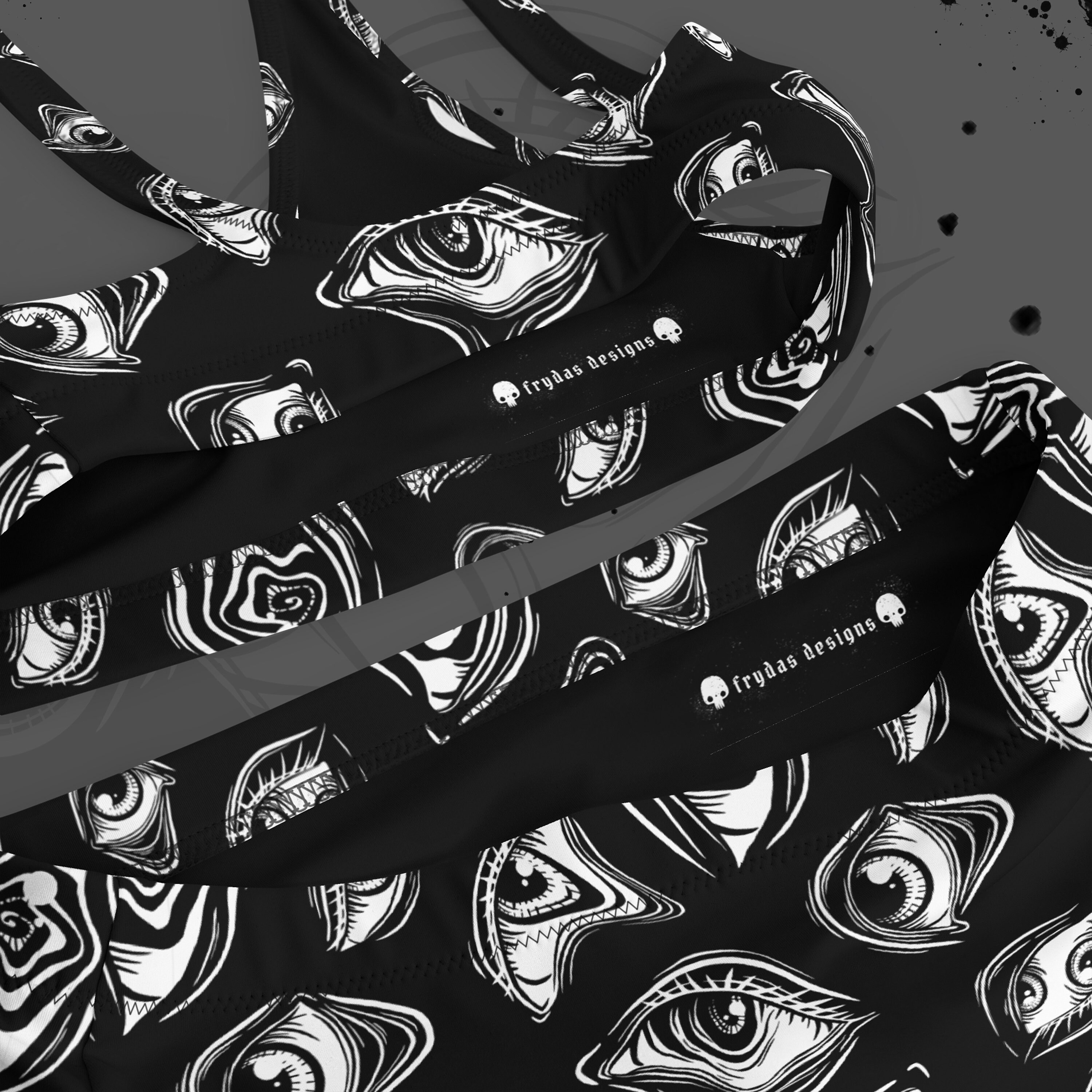 Gothic Bikini High Waisted Beach Goth Clothing Recycled Bikini Etsy