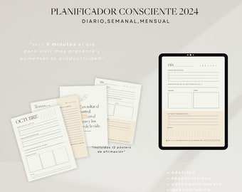 Planificador consciente 2024 | Solo 5 minutos al día