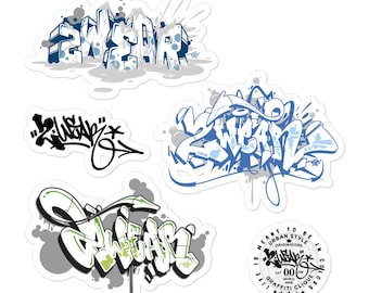 Elementos esenciales del estilo callejero: ¡Mejora tu apariencia con nuestra hoja de pegatinas con el logotipo de Graffiti!