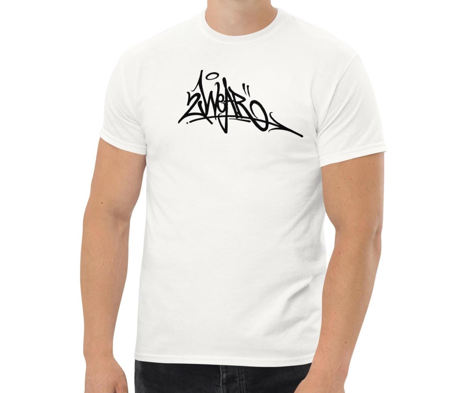 グラフィティタグロゴTシャツ：アーバンストリートアートスタイル 
