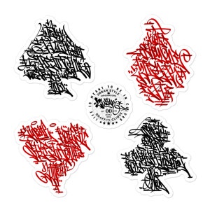 Tagged Aces: Show Your Street Style with Our Calligraphy Graffiti Sticker Sheet! Bubble-free stickers