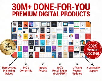 30M+ Digital Products PLR Bundle | Ebooks, Templates, Reels & AI Prompts with Resell Rights