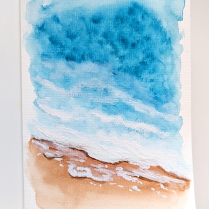 Beach Greeting Card, Hand Painted Watercolor Greeting Card Retirement card vacation card watercolor painting, hand painted card Blank Inside