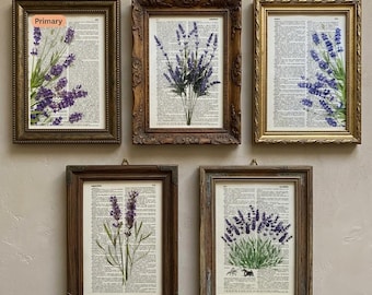 Lavender Dictionary Print, Bathroom Decor, Lavender Poster, Farmhouse Decor, Floral Wall Decor, Lavender flowers Wall Art, Lavender Painting