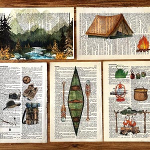 RV Decor Vintage Trailer Camper Decor, Dictionary Print, Motorhome Accessories, Camper Print, Camping Gift, Nautical Wall Art, Camping Theme