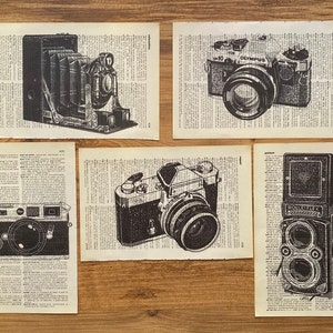 Vintage Camera Book Page Print, Black and White Art, Camera Print, Camera Art, Old Camera, Camera Poster,Photographer Gift, Dictionary Print