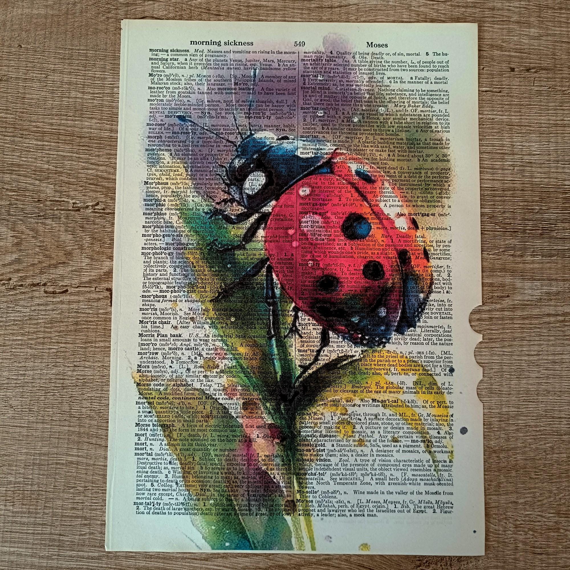 Ladybug Dictionary Art Print Set of 6, Vintage Dictionary Page Wall Art ...