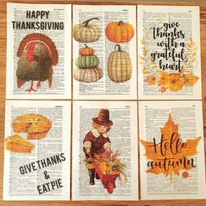 Acción de Gracias, Impresión de Diccionario Vintage, Decoración de Otoño, Hola Otoño, PumpkinPrint, Dar Gracias, Decoración de Acción de Gracias, Arte de Acción de Gracias, Arte de Otoño
