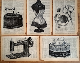 Vintage Art, Sewing Print, Quilter Gifts, Sewing Scissor, Quilting Room, Studio Decor, Tailor Decor, Sewing Machine, Sewing Box, Sewing