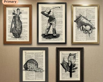Golf Theme, Dictionary print, Golf Wall Art, Black White Print, Minimalist Print, Golf Gift For Men, Vintage Golf, Golf Poster, Golf, Golfer