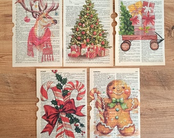 Vintage Christmas Dictionary Print, Christmas Gift İdeas, Picture Ornament, Front Porch Decor, Funny Christmas Gift, Christmas Present