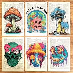 Setas Psicodélicas Vintage, Setas Mágicas, Carteles De Setas, Setas, Dibujo De Setas, Decoración De Setas, Impresiones De Obras De Arte