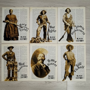 Black HistoryPoster,  Set of 6 Vintage Dictionary Print, Black History Month